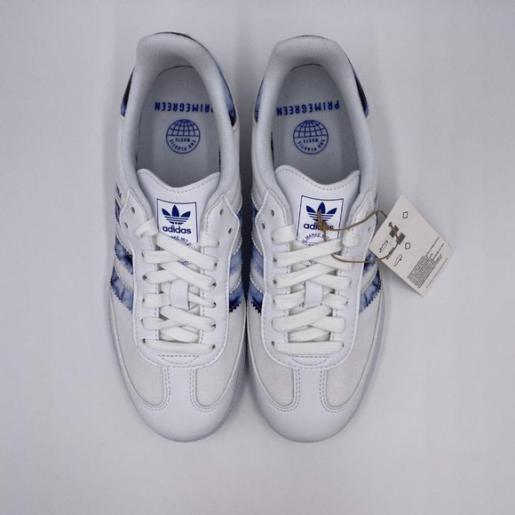 adidas Samba OG White / Blue Womens Shoes - Picture 5 of 8